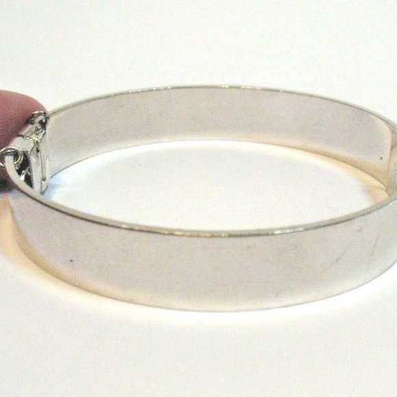 Whiting & Davis Jewelry - Vintage Silver Tone Whiting Davis Bangle Bracelet hinged